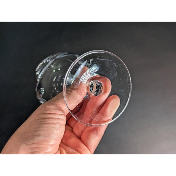 Set Of 8 Clear Pinwheel Crystal Wine Goblets, Bohemian European hand cut crystal - Picture 6 of 10